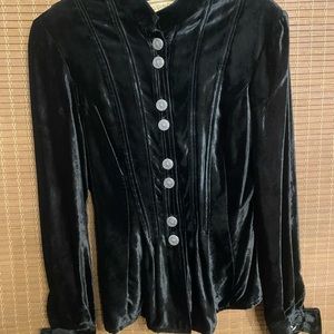 Vintage Double D Ranchwear Black Velvet Blouse Sz XS